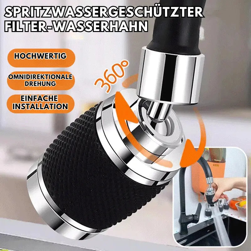 360° Drehbarer Spritzwassergeschützter Wasserhahn-Aufsatz™ – Beherrschen Sie Ihren Wasserfluss, Halten Sie Ihre Küche Makellos