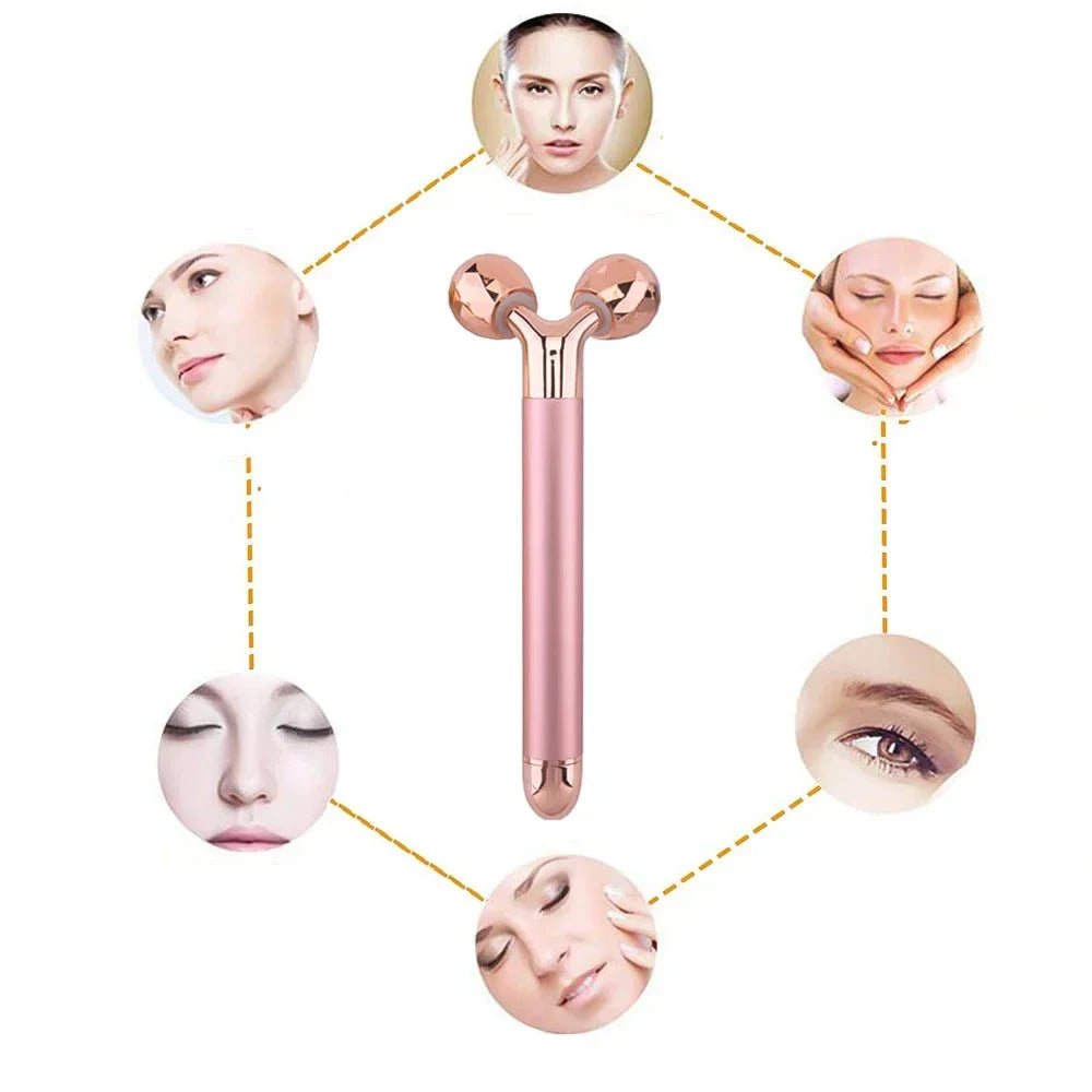 3D Gesichtsroller für Damen | 360° Rotation, 6000–10000 U/min | Straffend gegen Falten, für Gesicht, Hals & Körper