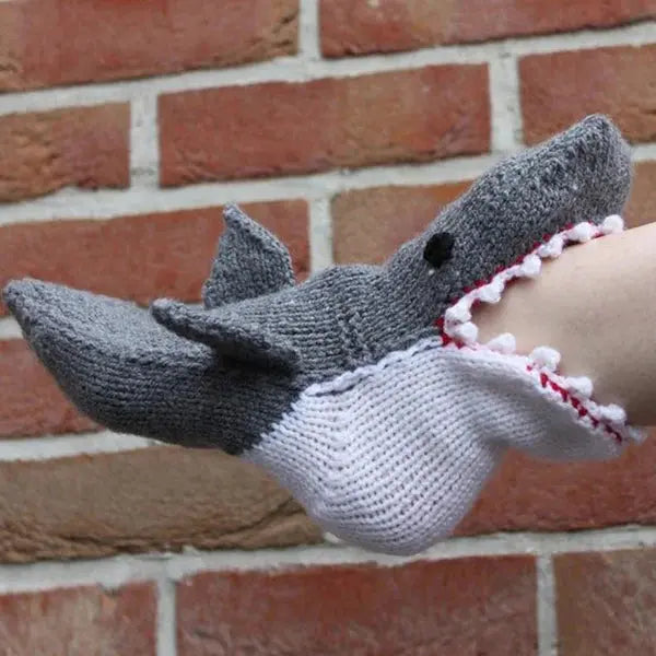 3D Strick Socken mit Tiermotiv | Krokodil, Hai, Fuchs & mehr Designs | Weich, Bequem und Ideal für den Alltag oder als Geschenk