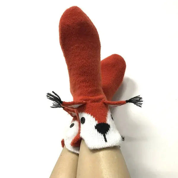 3D Strick Socken mit Tiermotiv | Krokodil, Hai, Fuchs & mehr Designs | Weich, Bequem und Ideal für den Alltag oder als Geschenk