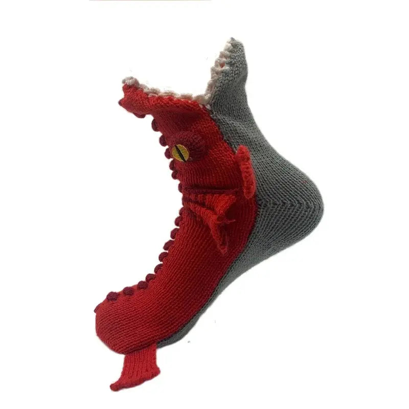 3D Strick Socken mit Tiermotiv | Krokodil, Hai, Fuchs & mehr Designs | Weich, Bequem und Ideal für den Alltag oder als Geschenk