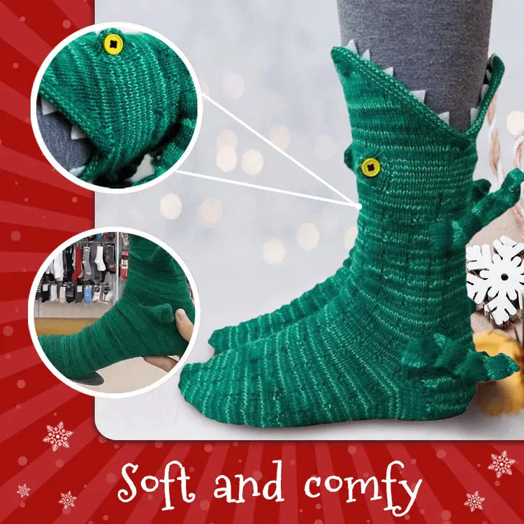 3D Strick Socken mit Tiermotiv | Krokodil, Hai, Fuchs & mehr Designs | Weich, Bequem und Ideal für den Alltag oder als Geschenk