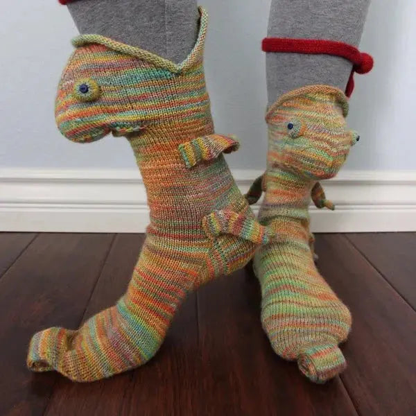 3D Strick Socken mit Tiermotiv | Krokodil, Hai, Fuchs & mehr Designs | Weich, Bequem und Ideal für den Alltag oder als Geschenk