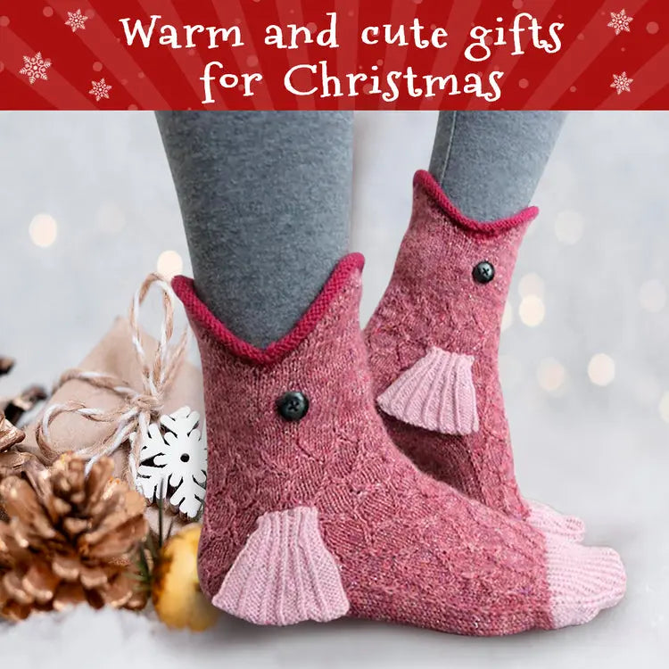 3D Strick Socken mit Tiermotiv | Krokodil, Hai, Fuchs & mehr Designs | Weich, Bequem und Ideal für den Alltag oder als Geschenk
