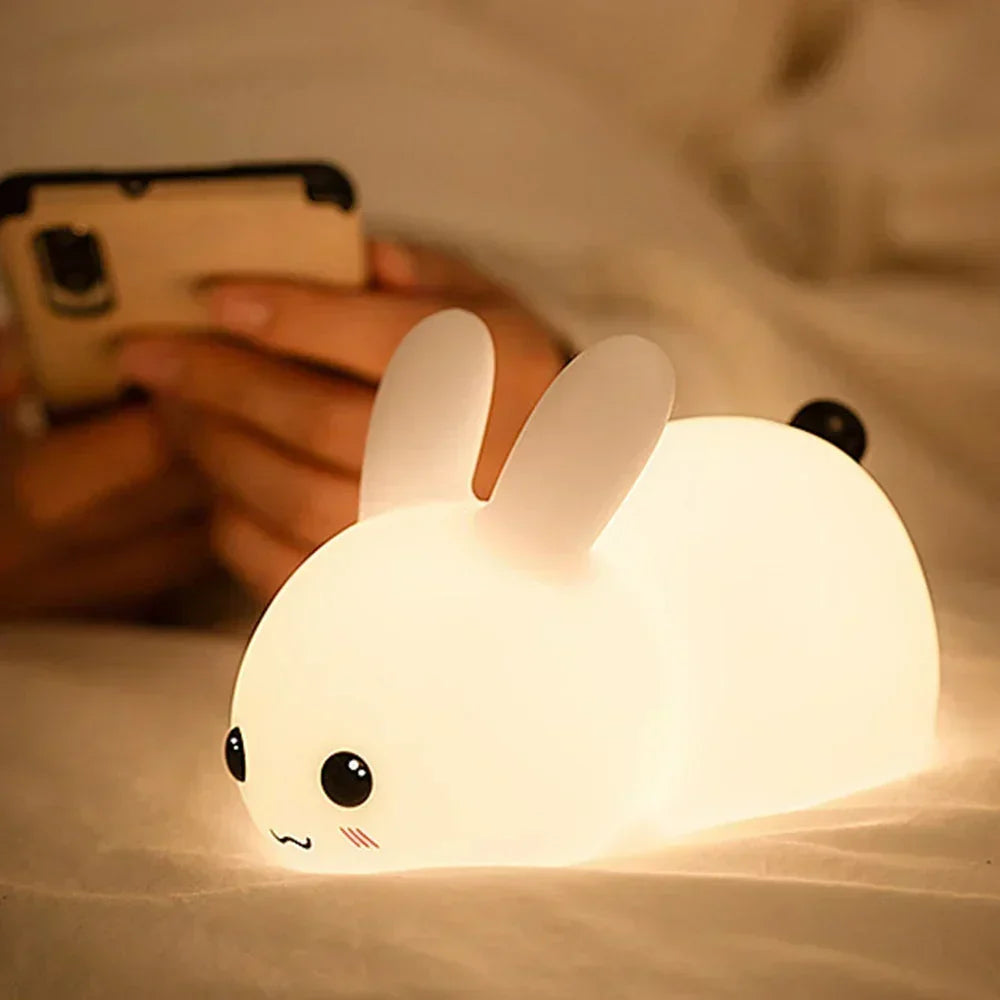 Hasen-Nachtlicht LED | Farbwechsel-Beleuchtung mit Fernbedienung | Kabellos & wiederaufladbar für Kinderzimmer und Schlafzimmer 2