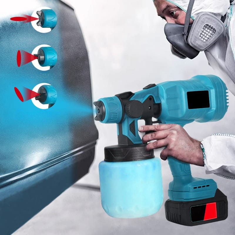 Draadloze elektrische verfspuit | 3 spuitpatronen | instelbare doorstroom | SprayFlow