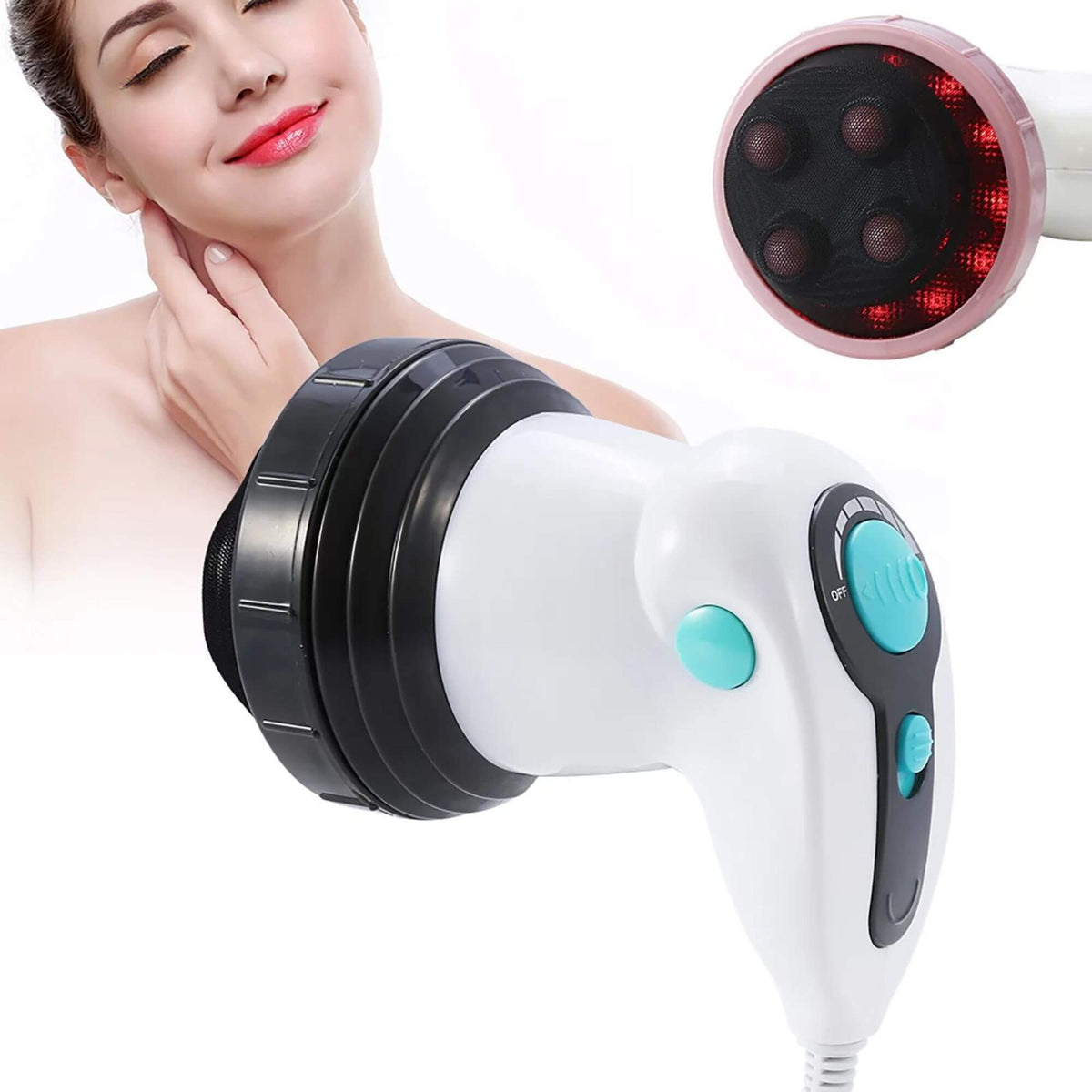 Infrarot Massagegerät Elektrisch Ergonomisch Tragbar mit 4 Aufsätzen 9