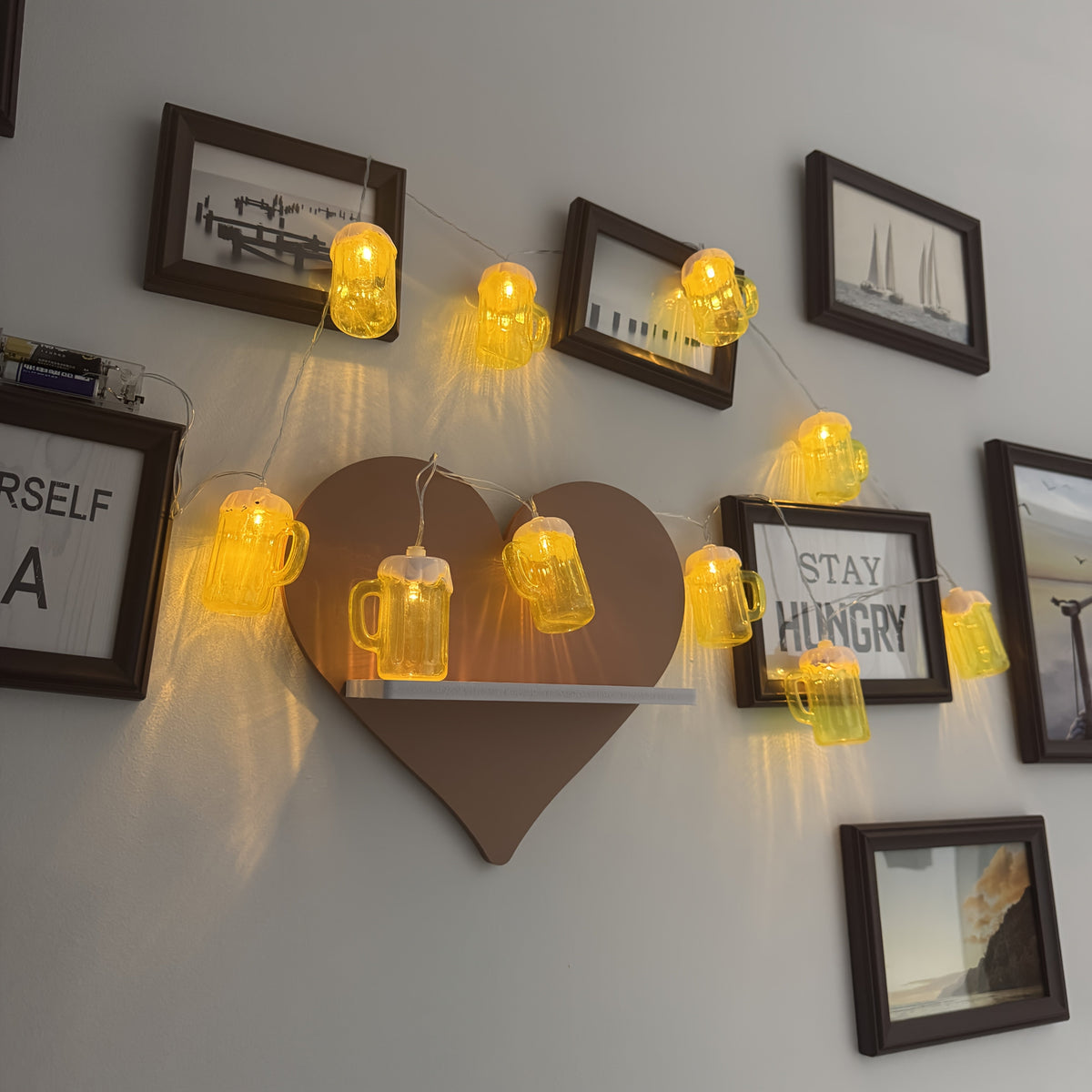 Bierkrug Lichterkette Oktoberfest | 2er Set mit je 10 warmweißen LEDs | Batteriebetrieben, für innen und außen geeignet 11