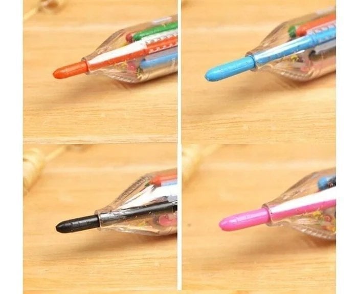 8-in-1 Farbstift aus Kunststoff | Klick-Mechanismus für schnellen Farbwechsel | Kompakt für Schule & Unterwegs