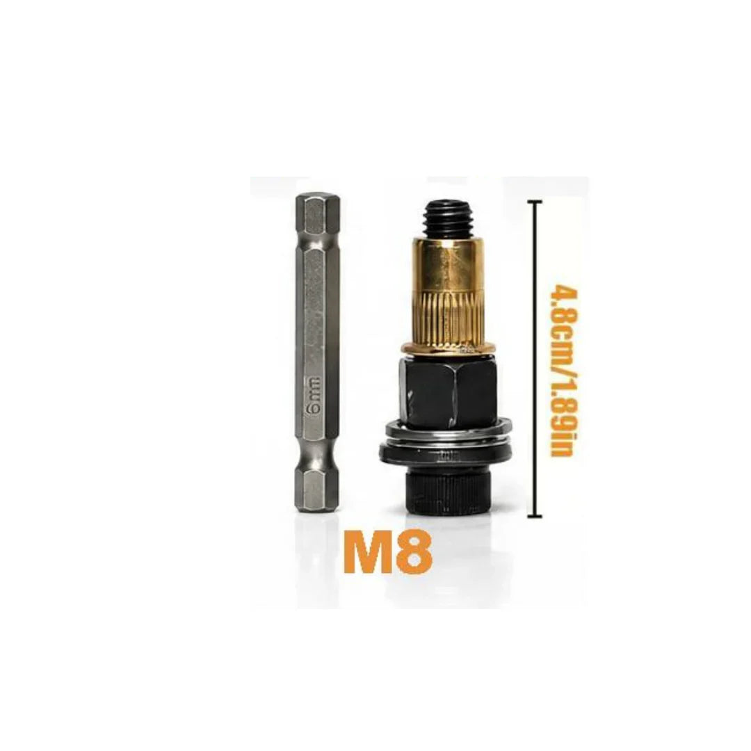 Countersunk Nut Tool Set | M3 to M8 with Storage Box | Assorted Attachments with Diagram | RivetPro
