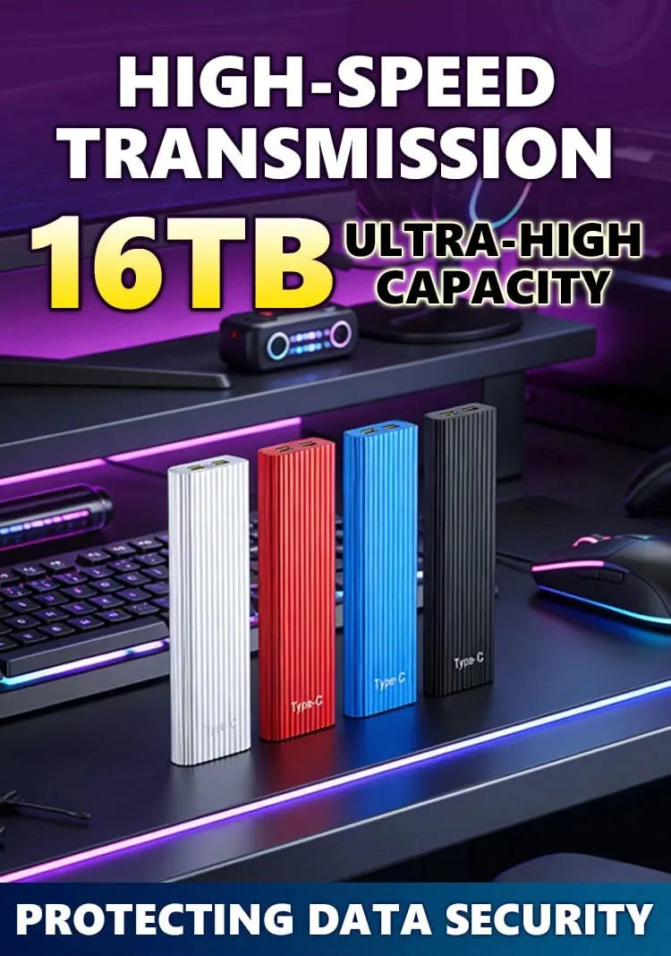 Přenosný mini SSD | Externí pevný disk kapesního formátu | Plug-and-play | Vaultix