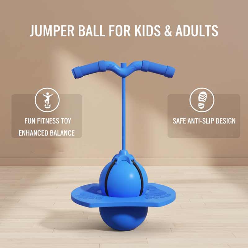 Sprungball | Rutschfeste Plattform & Schaumstoffgriff | Balance & Koordination | JumpForge