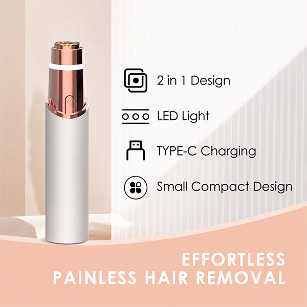 Épilateur facial portable | Indolore et lavable | Format rouge à lèvres | GlowGlide