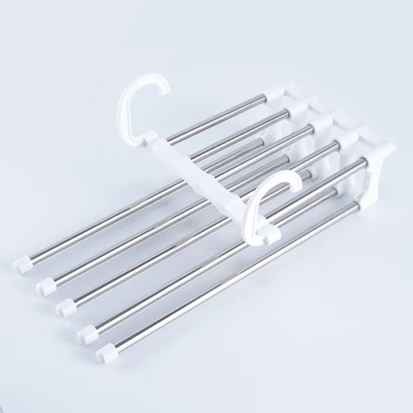 5-in-1 Hosenbügel Organizer aus Edelstahl | Faltbar für 5 Hosen | Platzsparende, knitterfreie Aufbewahrung im Kleiderschrank 13