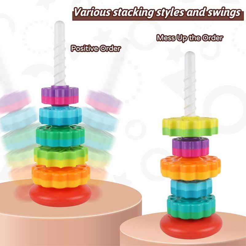 50% RABATT TEMPORÄR | SpinStack™ | Sicheres, farbenfrohes Spiel, das Kinder fesselt