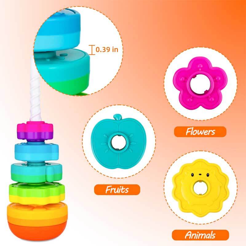 50% RABATT TEMPORÄR | SpinStack™ | Sicheres, farbenfrohes Spiel, das Kinder fesselt