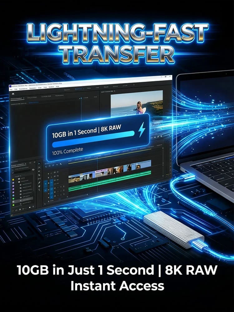 Přenosný mini SSD | Externí pevný disk kapesního formátu | Plug-and-play | Vaultix