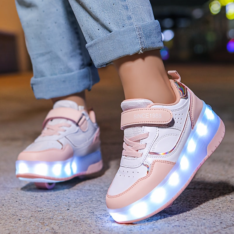 Roller sneakers for children | LED sole | Retractable wheels | RollFlash
