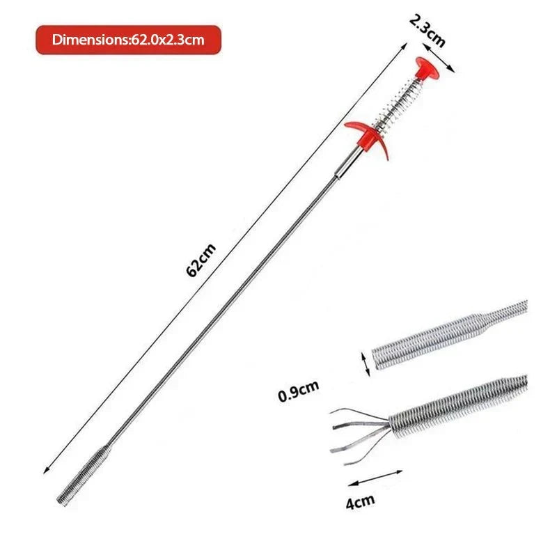 Abfluss-Reinigungshaken Ohne Chemie | Federstahl Rostfrei, 60 cm, Flexibel | Für Küche, Bad & Dusche, Wiederverwendbar 5