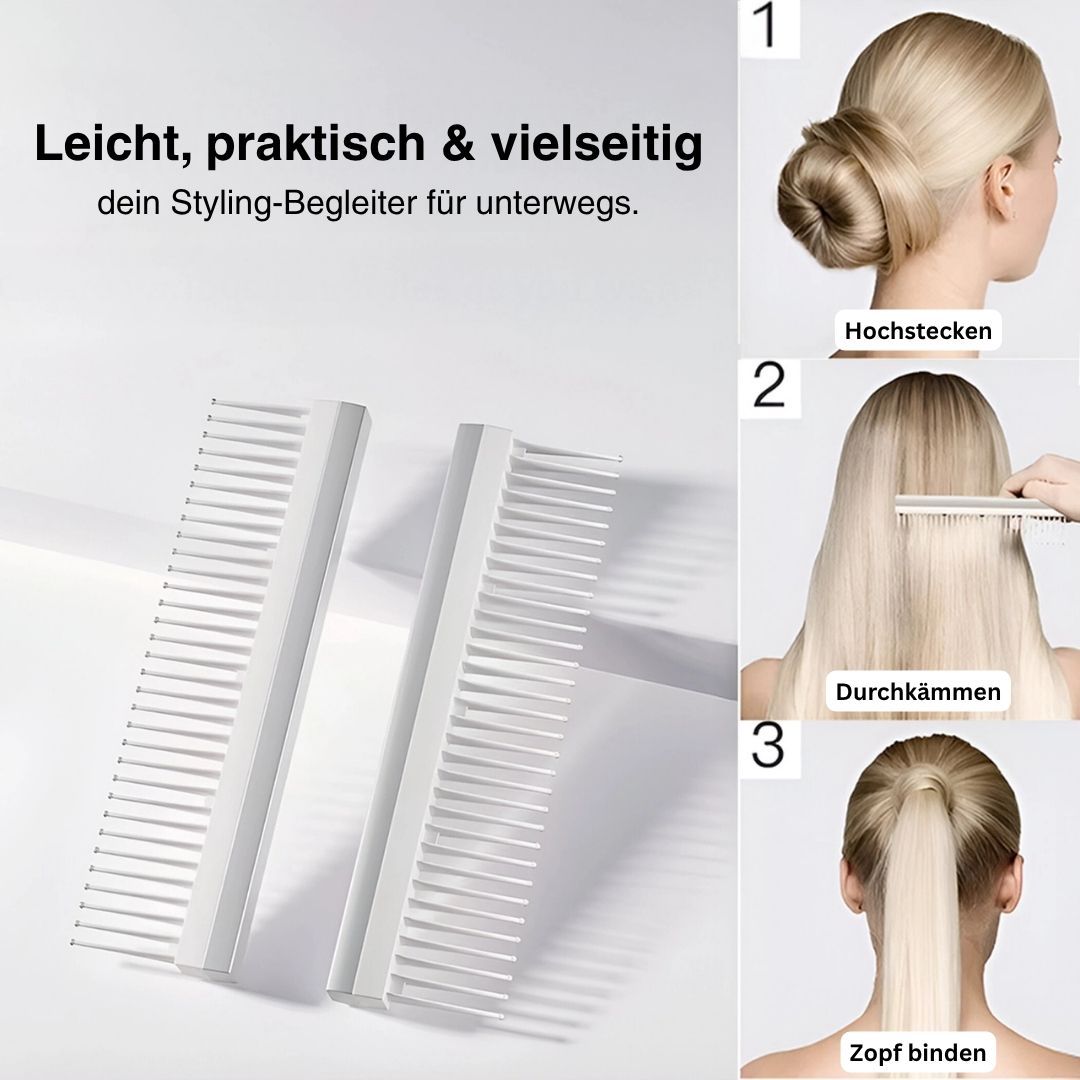 Airbag Haarbürsten Set mit Kamm und Wandhalterung | Antistatische Borsten gegen Frizz | Sanftes Entwirren ohne Ziepen