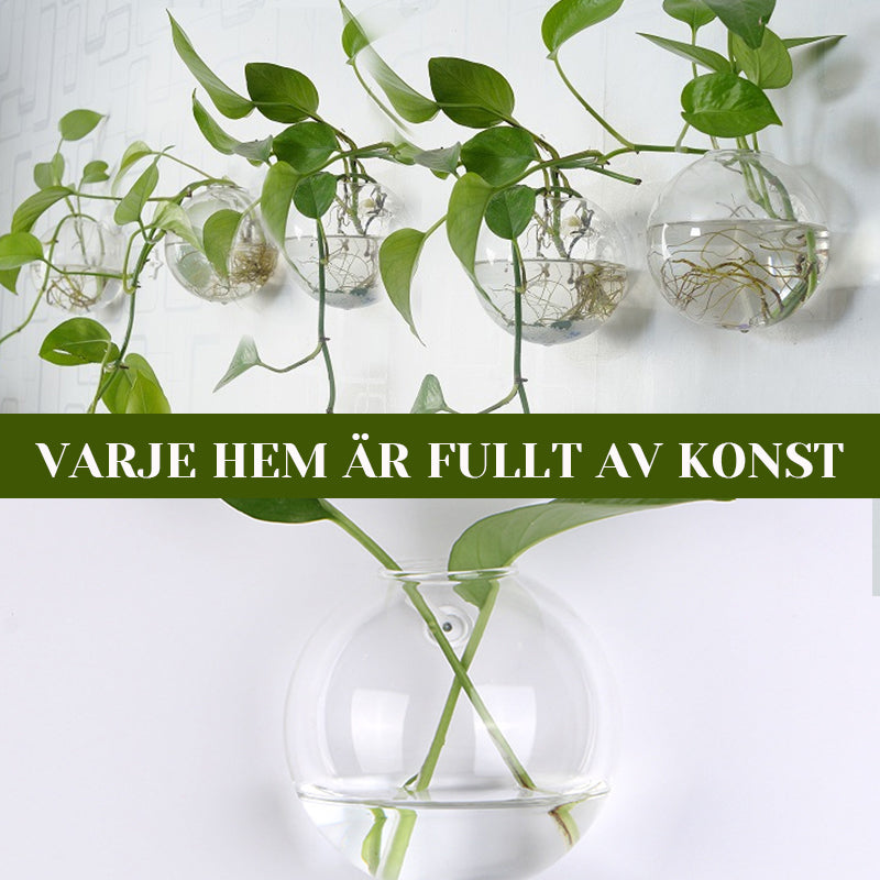 Wandvase Borosilikatglas, 10/12/15 cm | Bohrfreie Montage ohne Werkzeug | Wasserdicht, hitzebeständig, kratzfest 5