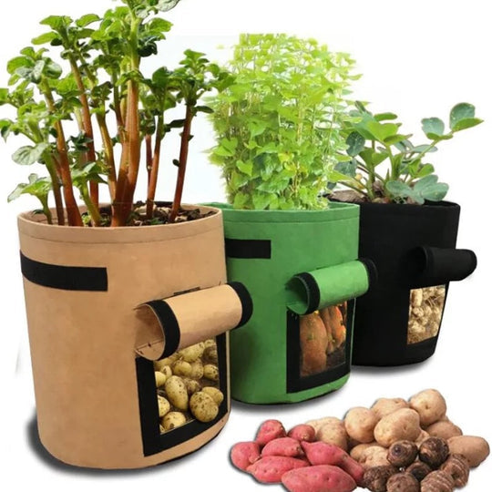 Sac de plantare din material nețesut | Clapetă de recoltare | Respirabil pentru balcon și terasă | Rootrise