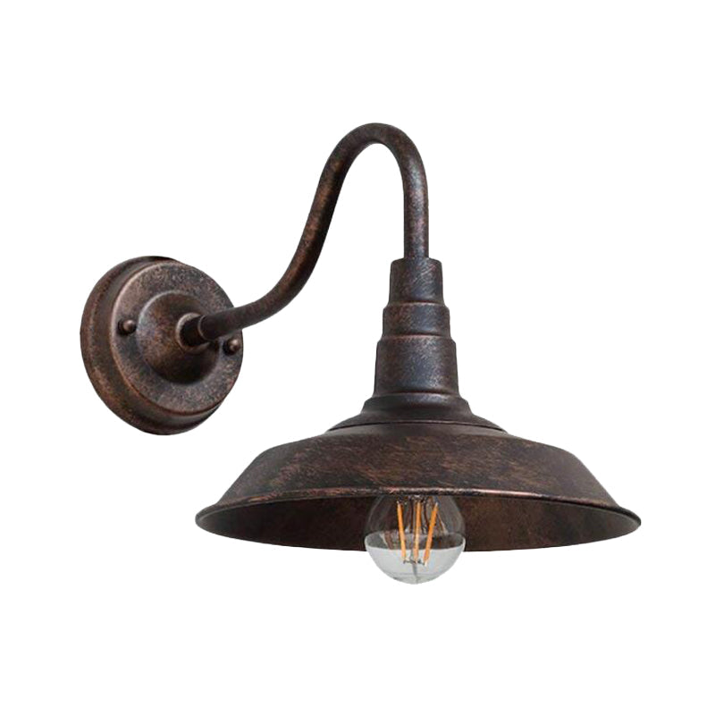 Wandlampe Metall Gänsehals-Arm | Industrielles Scheunen-Design mit Metallschirm | Für Nachttisch und Flur geeignet 5