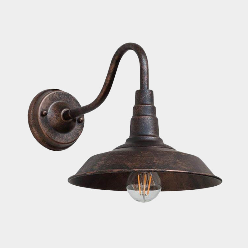 Wandlampe Metall Gänsehals-Arm | Industrielles Scheunen-Design mit Metallschirm | Für Nachttisch und Flur geeignet 3