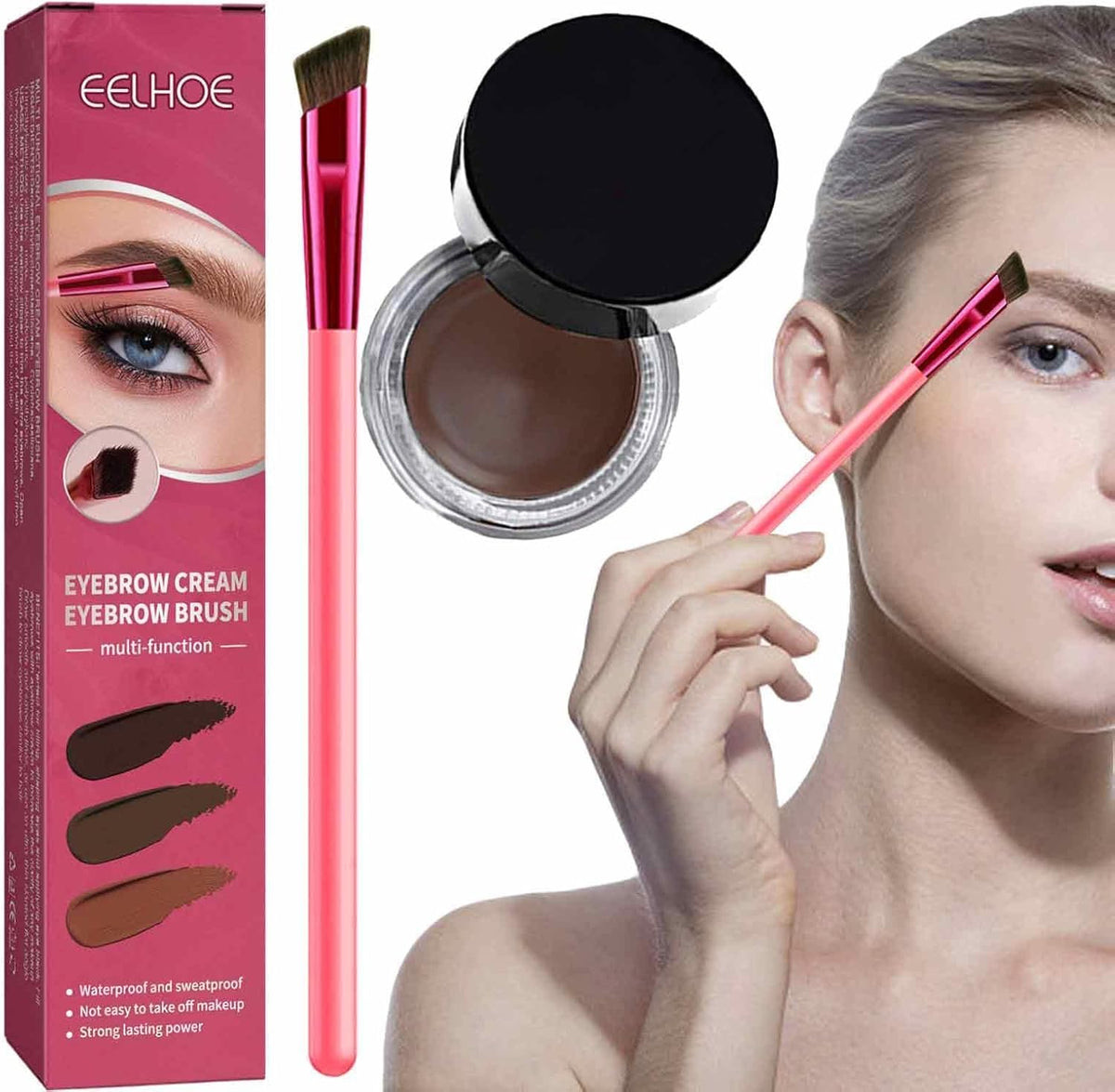 Microblading-Augenbrauenbürste für Damen | Ultrafeine Borsten, 3 Farbtöne | Natürlicher, wischfester und wasserfester Effekt 4