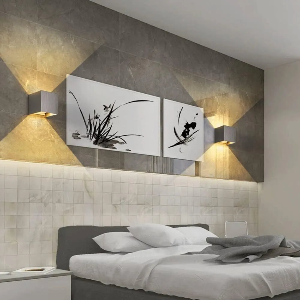 LED nástěnné svítidlo | krychlový design | světlo nahoru a dolů pro efekt na stěně | CubeGlow