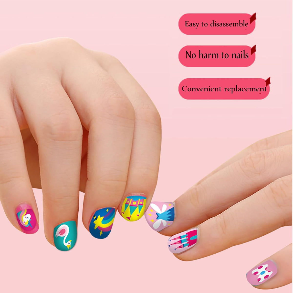 Nagelaufkleber Kinder hautfreundlich verschiedene Designs mit starkem Halt 6