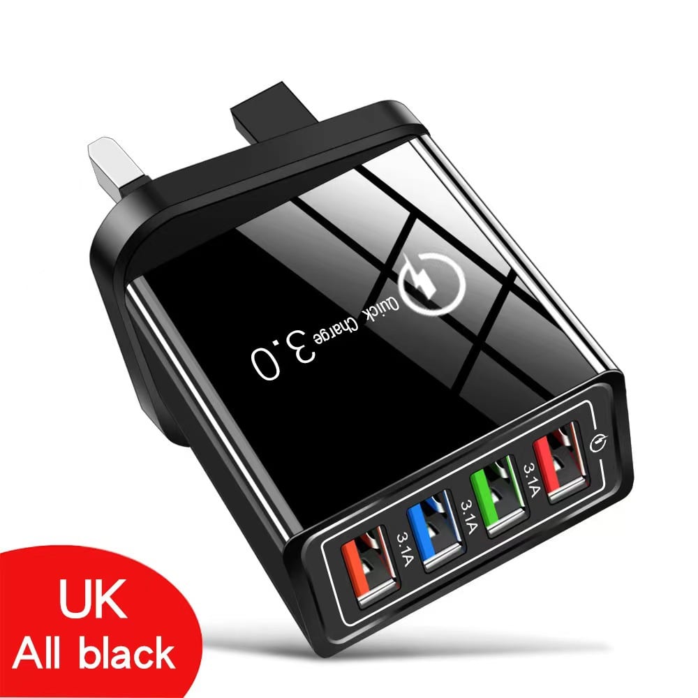 Încărcător auto cu patru porturi | Fiecare port USB oferă 3,1 A | Încărcător multiplu compact | PowerPort