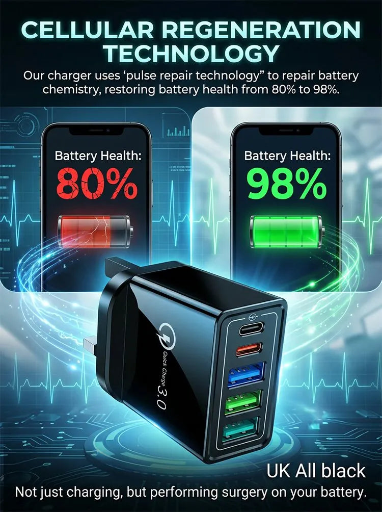 Încărcător auto cu patru porturi | Fiecare port USB oferă 3,1 A | Încărcător multiplu compact | PowerPort