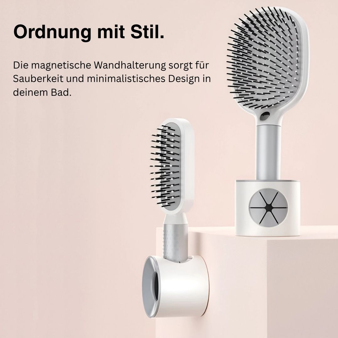 Airbag Haarbürsten Set mit Kamm und Wandhalterung | Antistatische Borsten gegen Frizz | Sanftes Entwirren ohne Ziepen