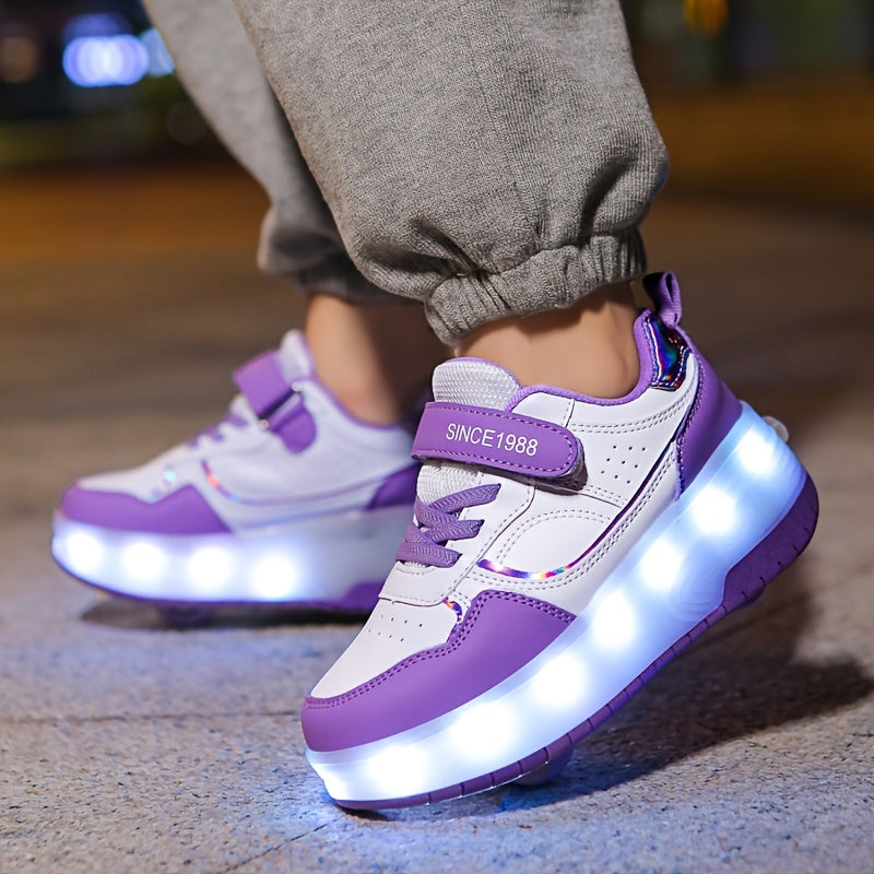 Roller sneakers for children | LED sole | Retractable wheels | RollFlash