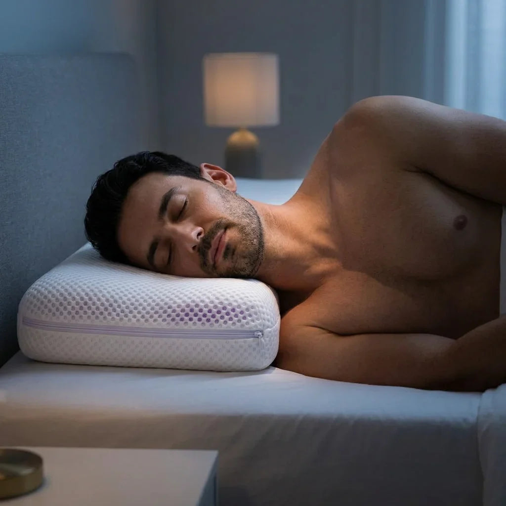Ergonomisches Kühlkissen mit TPE-Gitter | Offene Wabenstruktur für konstante Luftzirkulation | Druckentlastung für Nacken & Kopf 6