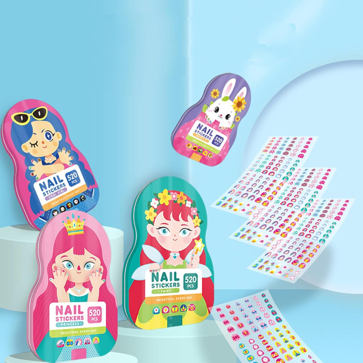 Nagelaufkleber Kinder hautfreundlich verschiedene Designs mit starkem Halt 7