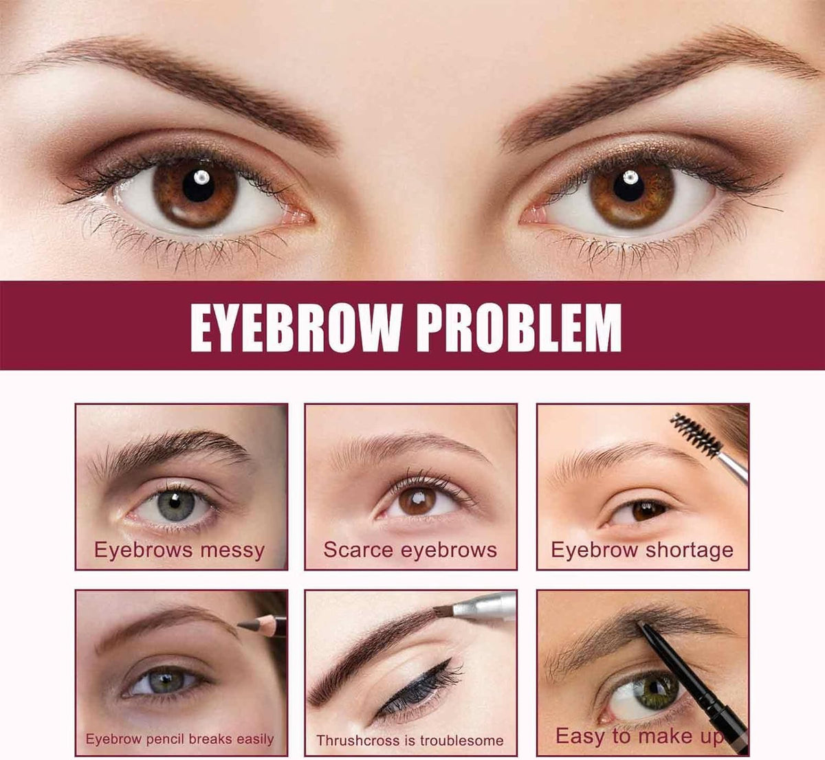 Microblading-Augenbrauenbürste für Damen | Ultrafeine Borsten, 3 Farbtöne | Natürlicher, wischfester und wasserfester Effekt 3