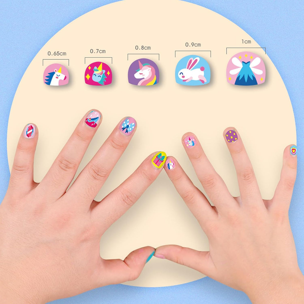 Nagelaufkleber Kinder hautfreundlich verschiedene Designs mit starkem Halt 5