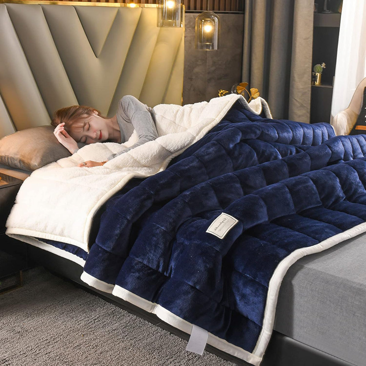 Kuscheldecke Plüsch Fleece 150x200-200x230 cm | Blau, Grün, Rosa u.a. | Extra warm & maschinenwaschbar ohne Strom 8