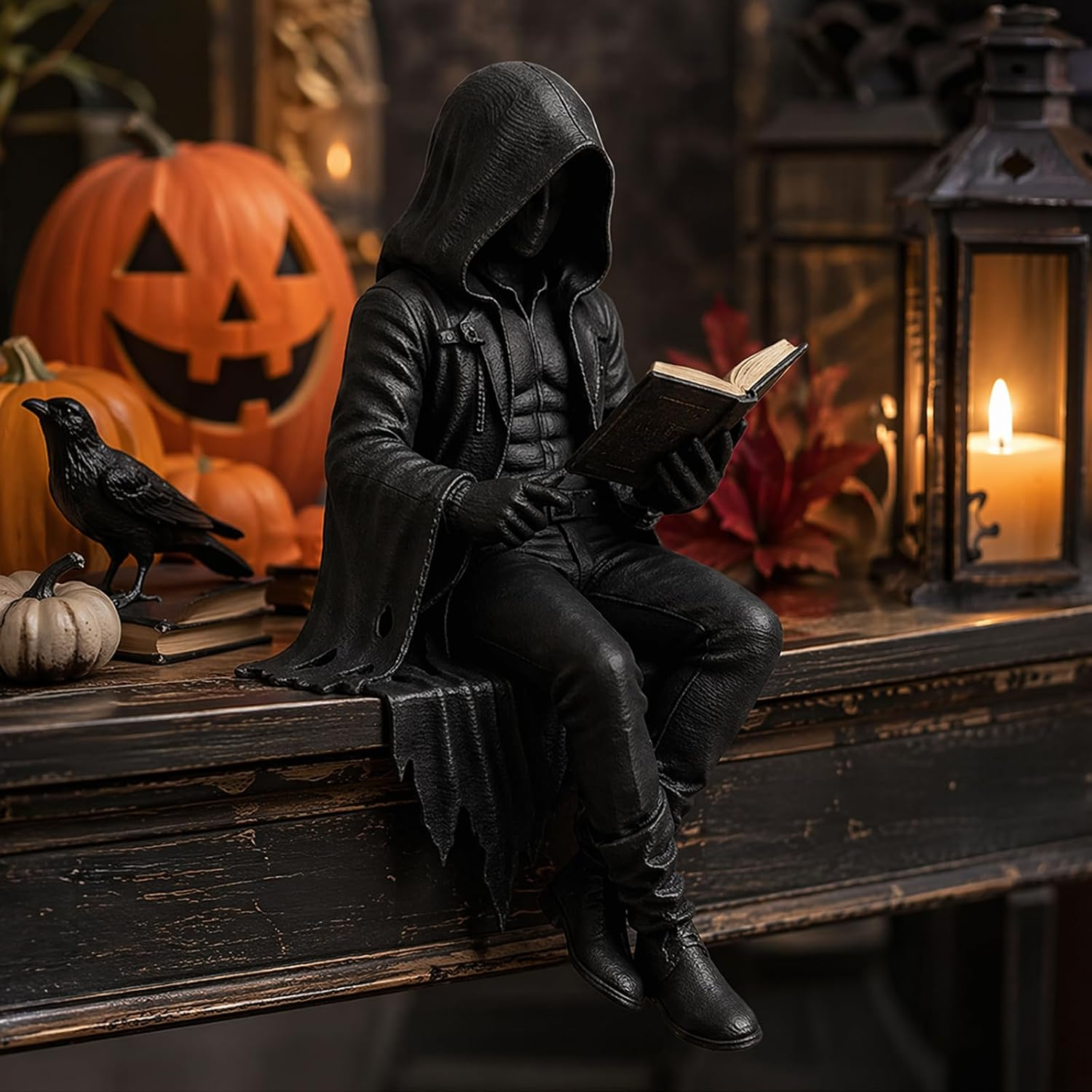 Gotická dekorativní figurka | Pro knihovnu a čtecí koutek | Dekorace v estetice dark academia | ShadowRead