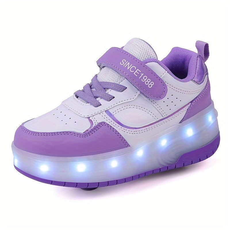 Roller sneakers for children | LED sole | Retractable wheels | RollFlash