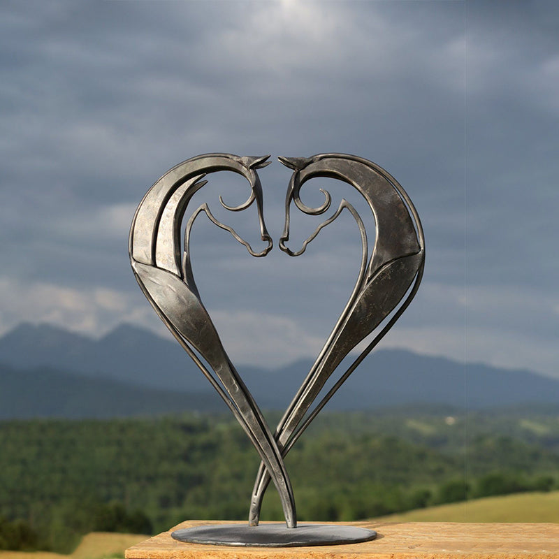 Escultura de cavalo em metal | Artesanato para jardim | Proteção contra ferrugem | Sculpterra