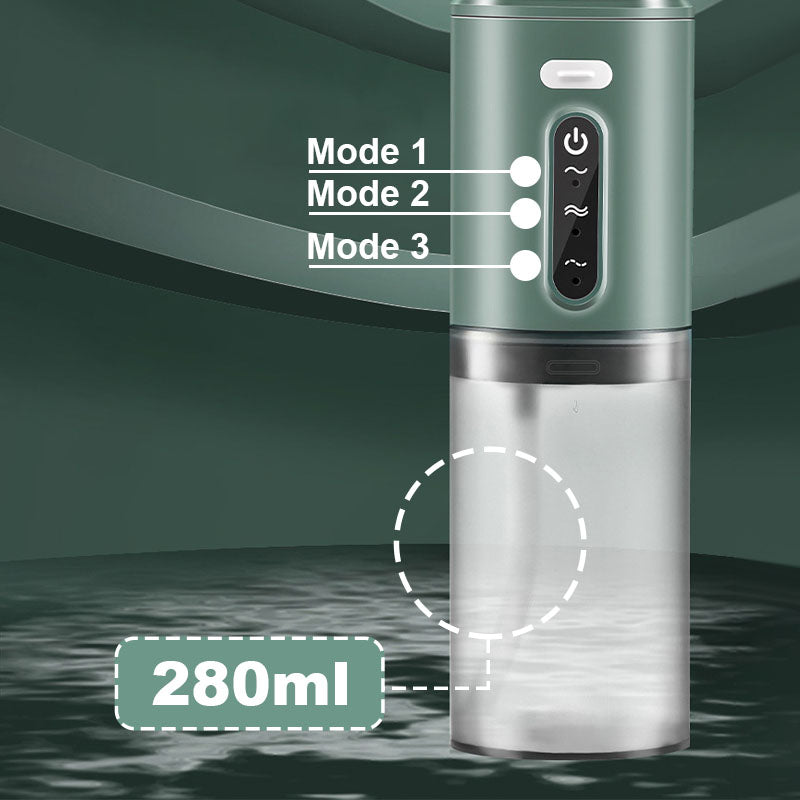 Elektrische Munddusche Tragbar | 3 Reinigungsstufen & 280 ml Wassertank | Wasserdicht mit 4 Düsenaufsätzen & Timer 2