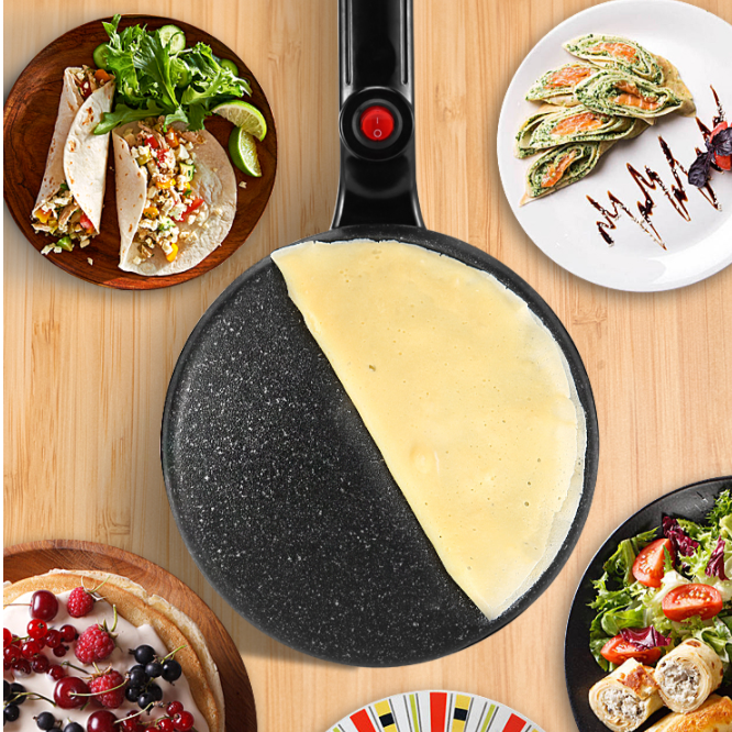 Přenosný elektrický palačinkovač | na tenké crêpes a palačinky | nepřilnavý povrch | SwiftPan
