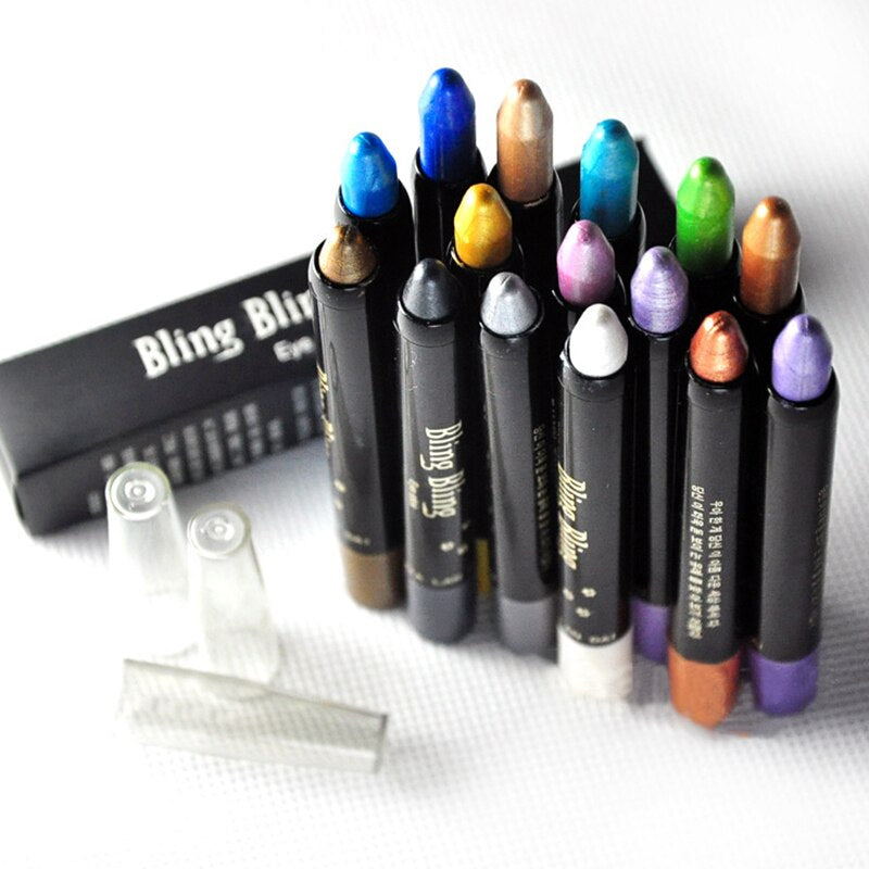 Glitzer-Lidschattenstift 15 Farben | Wasserfest & Wischfest | Cremige Formel mit Metallic- und Glitzer-Finish für Augen 7