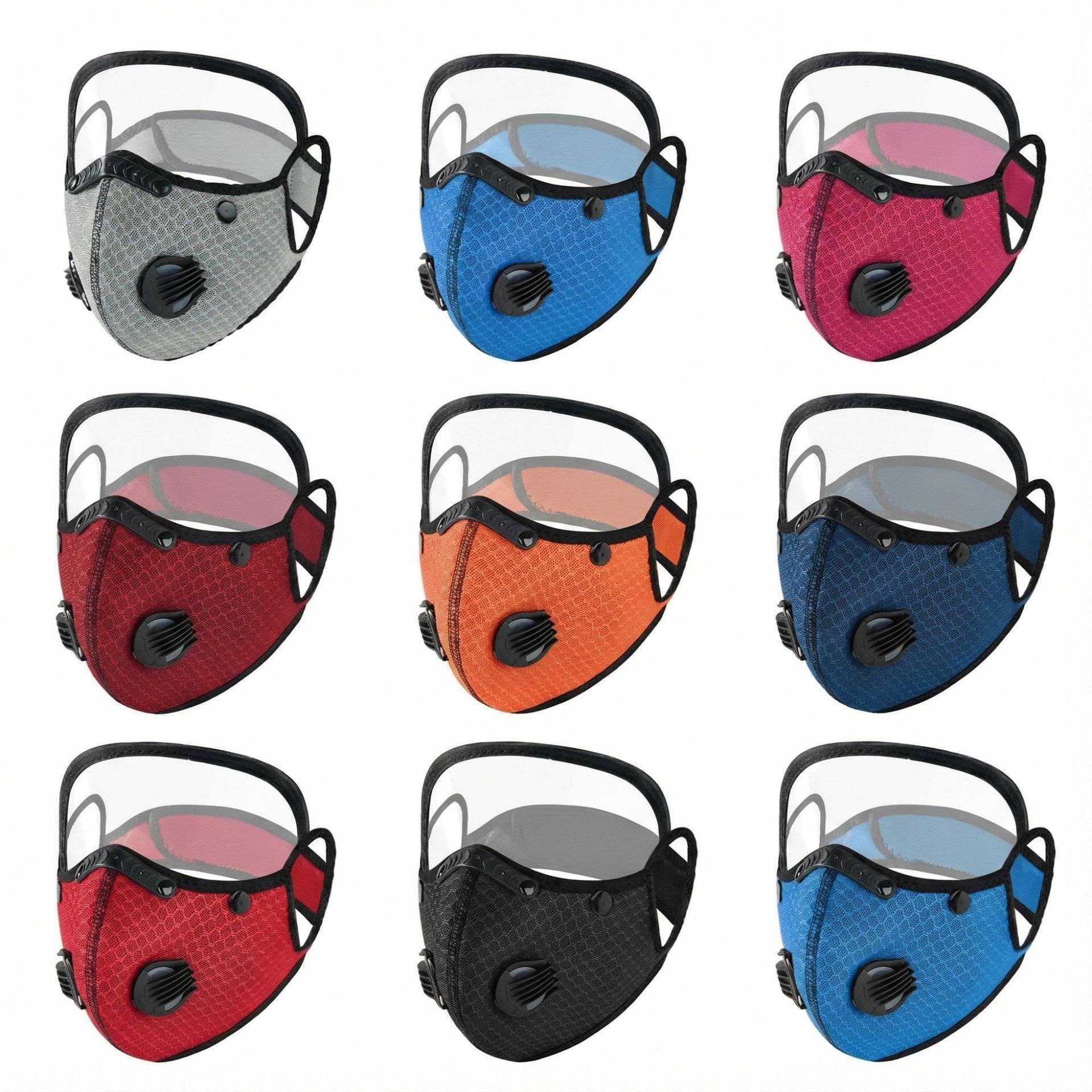 Maschera antipolvere riutilizzabile | con filtro a carbone attivo e visiera | Traspirante e leggera | RideMask