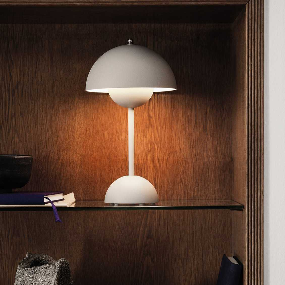 Draadloze LED-tafellamp | Retro-paddenstoelontwerp | Dimbaar via aanraking | LumaShade