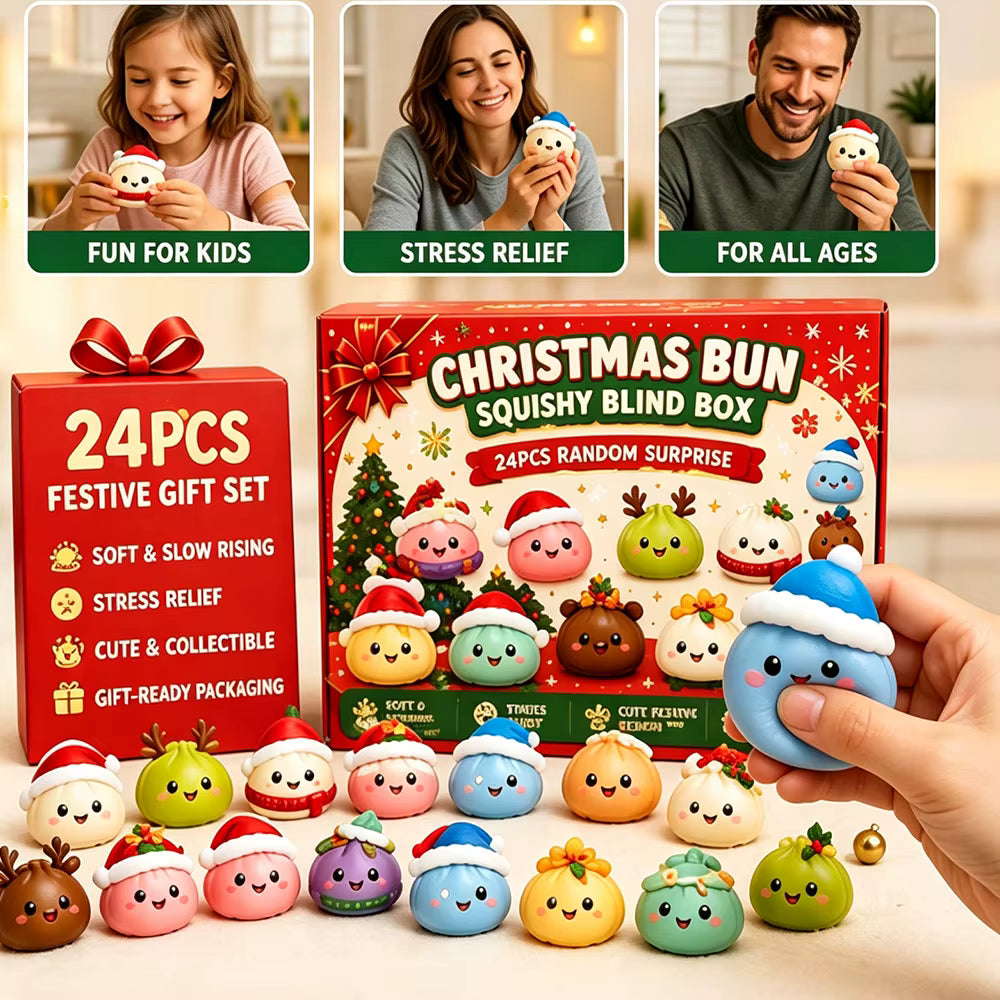 Adventskalender Squishy Schaumstoff Stressabbau mit 24 Drückspielzeugen 1
