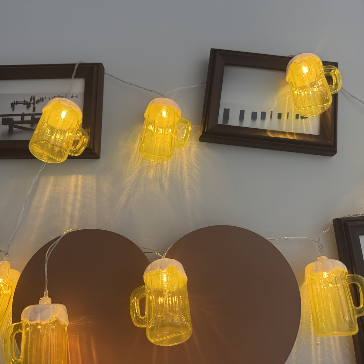 Bierkrug Lichterkette Oktoberfest | 2er Set mit je 10 warmweißen LEDs | Batteriebetrieben, für innen und außen geeignet 5